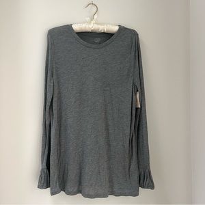 Never Worn 14th & Union Grey Bell Sleeve Cotton Top